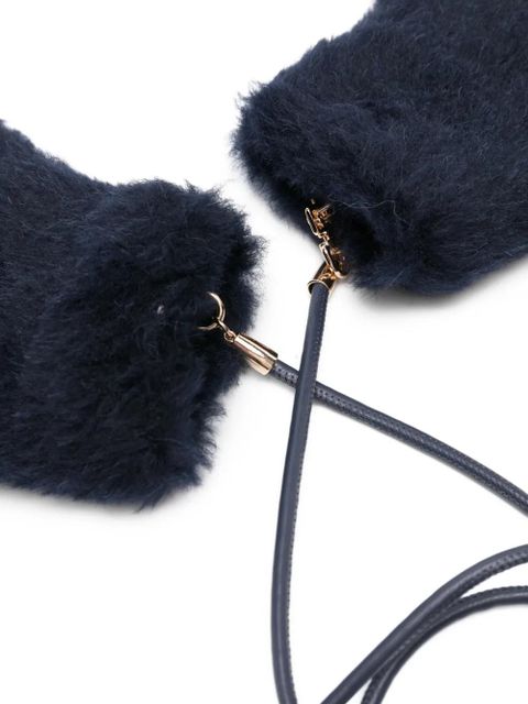 Max Mara teddy-textured gloves - Blue