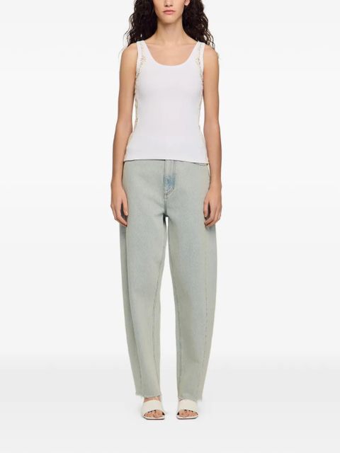 SANDRO lace-trim top - White