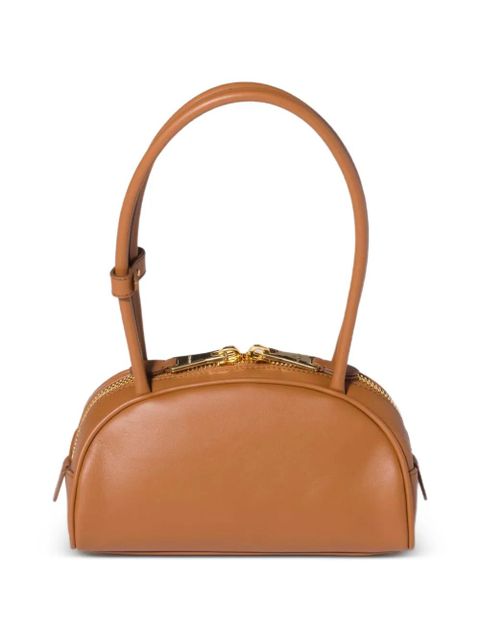 Miu Miu Beau embossed-logo leather shoulder bag - Brown