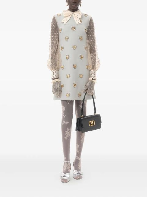 Valentino Garavani mini Crepe Couture embroidered dress - Blue