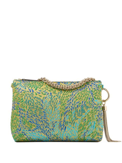 Jimmy Choo Callie jacquard-patterned clutch bag - Green - zdjęcie produktu nr 1