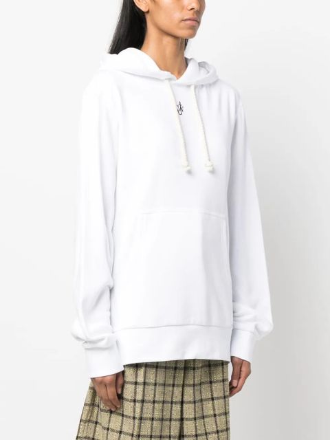 JW Anderson logo-embroidered cotton blend hoodie - White - zdjęcie produktu nr 2
