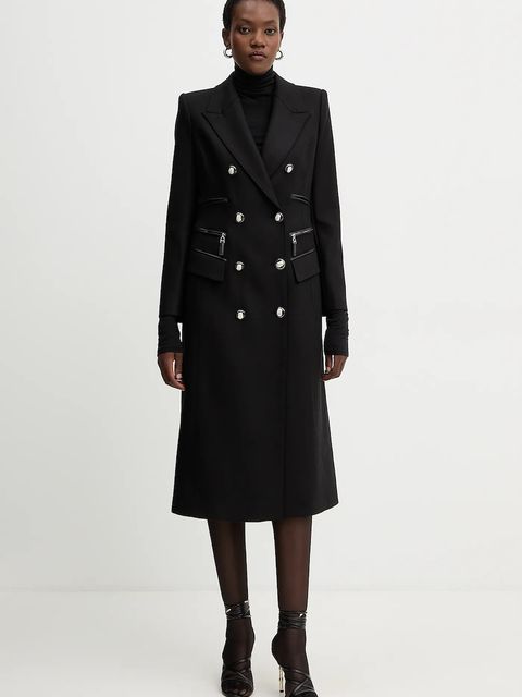 Elisabetta Franchi płaszcz kolor czarny CP01056E2