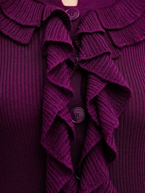 Luisa Spagnoli sukienka wełniana kolor fioletowy midi rozkloszowana 100175