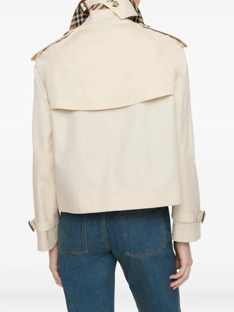 Burberry cropped tropical gabardine Mayfair trench jacket - Neutrals