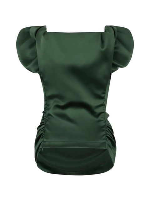 Vivienne Westwood Ginnie gathered puff-sleeve blouse - Green - zdjęcie produktu nr 1