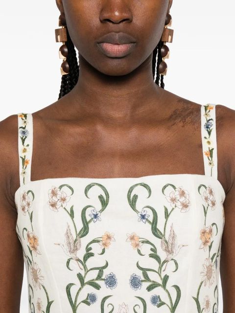 Agua By Agua Bendita Lima floral-print mini dress - Neutrals