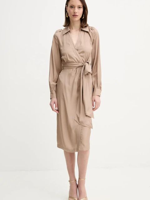 Marciano by Guess sukienka DORIAN kolor beżowy midi prosta 5GGK30 7309A - zdjęcie produktu nr 2