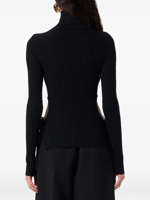 Blumarine turtleneck cut-out top - Black