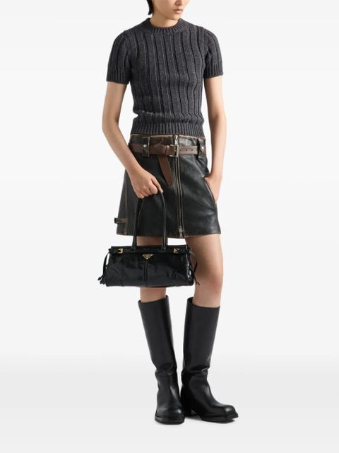 Prada Bonnie medium leather handbag - Black
