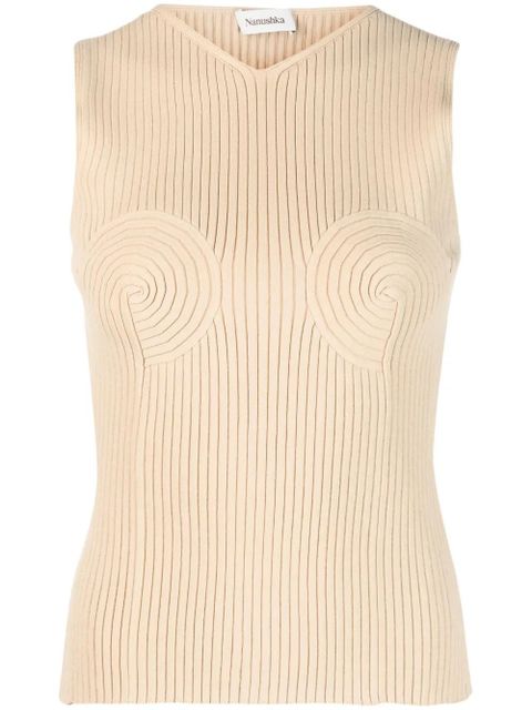 Nanushka shaped-bustier knitted top - Brown - zdjęcie produktu nr 1