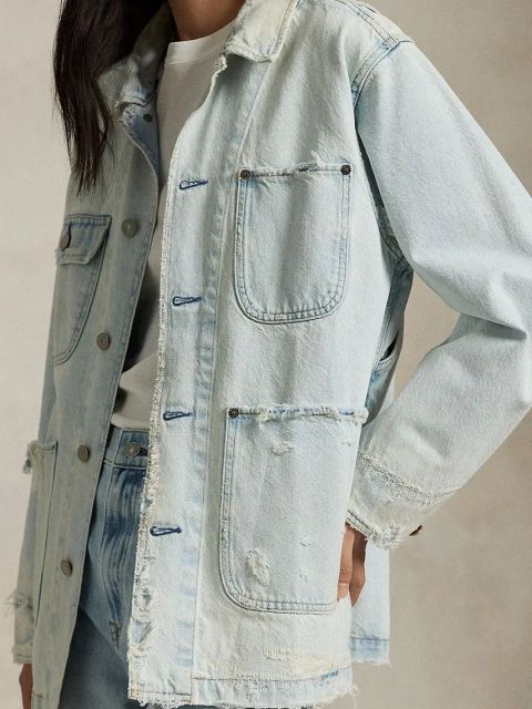 Polo Ralph Lauren kurtka jeansowa bawełniana kolor niebieski przejściowa 211959042