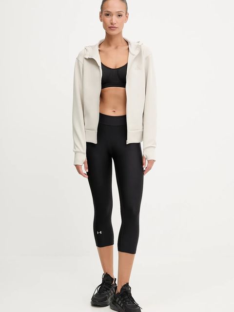 adidas Performance bluza treningowa Designed for Training damska kolor beżowy z kapturem gładka JX7318