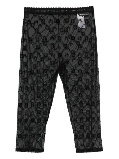 Marine Serre moon-embellished mesh shorts - Black - zdjęcie produktu nr 1