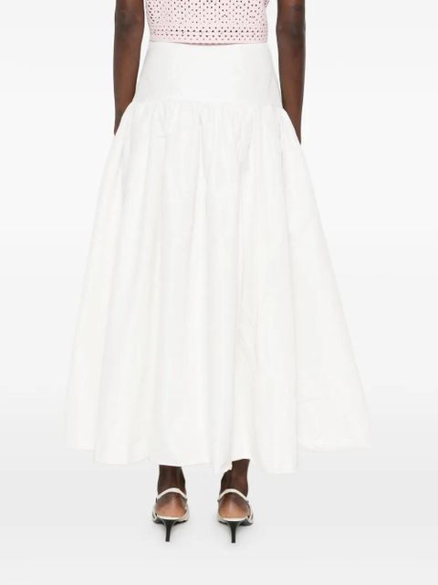 Maje side-zip midi A-line skirt - White