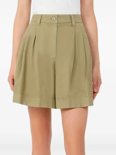 Weekend Max Mara button-fastening pleated cotton shorts - Green - zdjęcie produktu nr 2