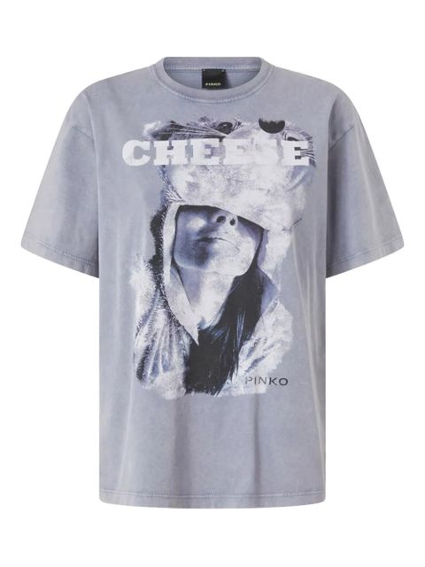 PINKO graphic-print cotton T-shirt - Blue - zdjęcie produktu nr 1