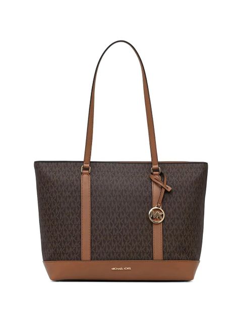 Michael Kors logo-print leather-trim tote bag - Brown - zdjęcie produktu nr 1