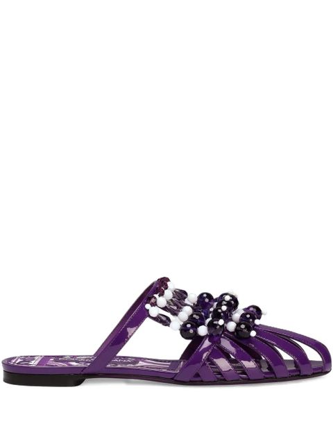 Dolce & Gabbana bead-embellished mules - Purple - zdjęcie produktu nr 1