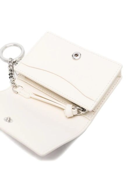 GANNI raspberry-print logo-plaque wallet - Neutrals