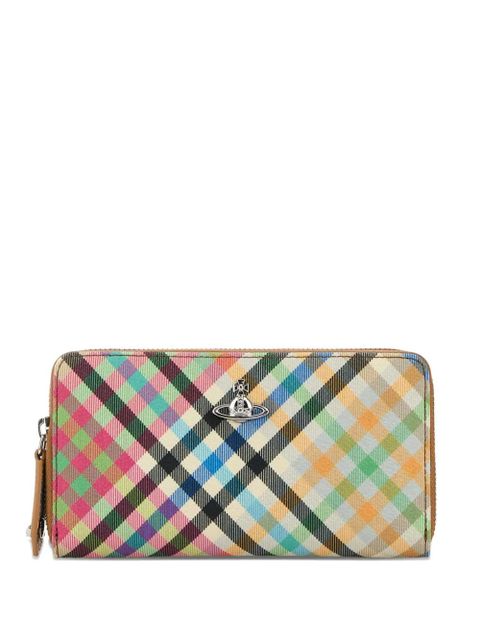 Vivienne Westwood Classic plaid zip-around wallet - Neutrals - zdjęcie produktu nr 1