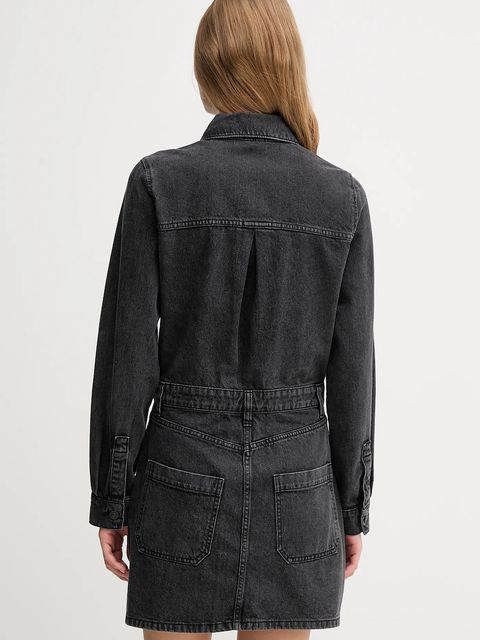 Dkny sukienka jeansowa kolor szary mini rozkloszowana DJ5D9064