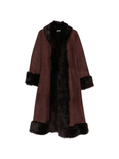 Nour Hammour Kaya single-breasted fur coat - Brown - zdjęcie produktu nr 1