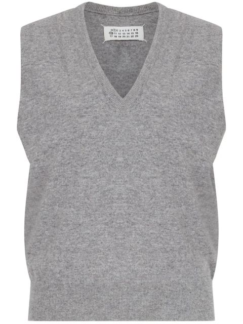 Maison Margiela V-neck virgin-wool vest - Grey - zdjęcie produktu nr 1