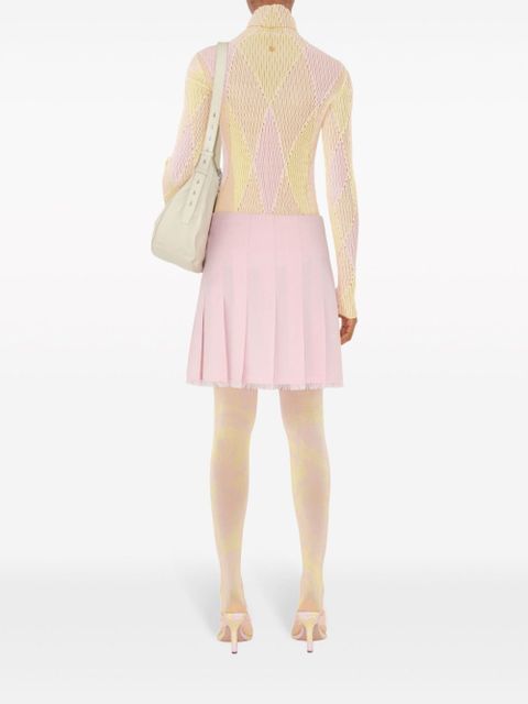 Burberry high-neck argyle intarsia-knit jumper - Yellow