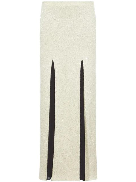 Proenza Schouler sequinned panelled maxi skirt - Neutrals - zdjęcie produktu nr 1