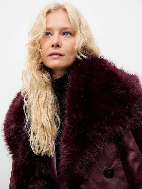 Answear.LAB płaszcz kolor bordowy