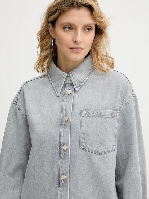 Marc O'Polo sukienka jeansowa kolor szary mini oversize 5000007869