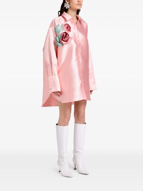 Marques'Almeida floral-appliqué shirt - Pink - zdjęcie produktu nr 2