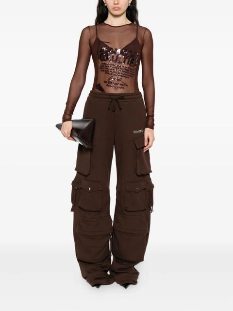 Jean Paul Gaultier sequin-embellished mesh top - Brown - zdjęcie produktu nr 2