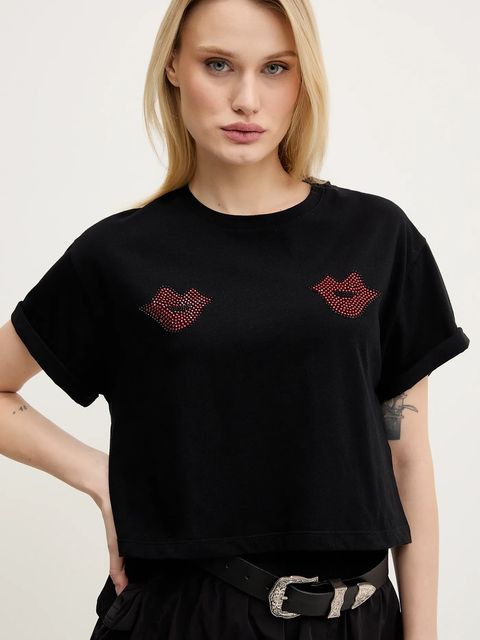 Aniye By t-shirt bawełniany damski kolor czarny 185884