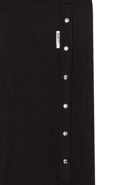 GCDS button ribbed midi skirt - Black