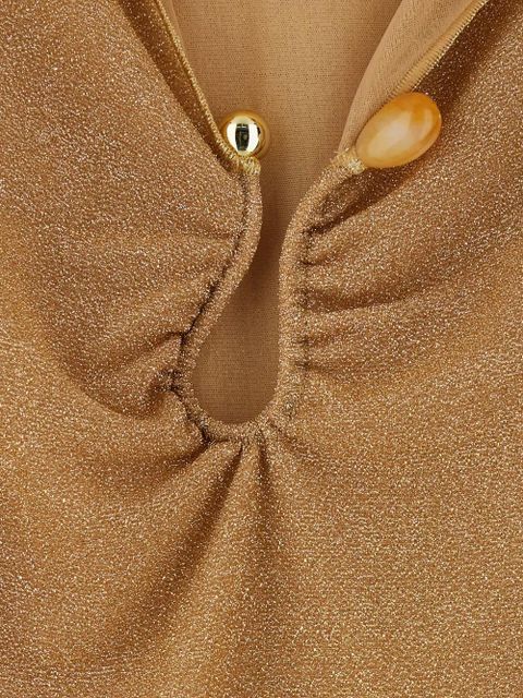 Oséree Lumière bell-sleeve mini dress - Neutrals