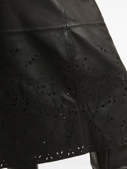 Yves Salomon leather midi skirt - Black