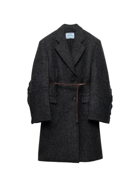Prada single-breasted Shetland wool coat - Grey - zdjęcie produktu nr 1