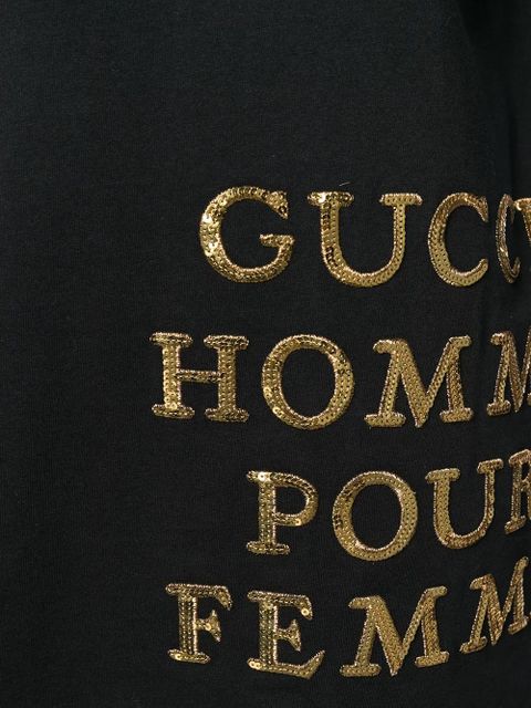 Gucci oversized sequin detail T-shirt - Black