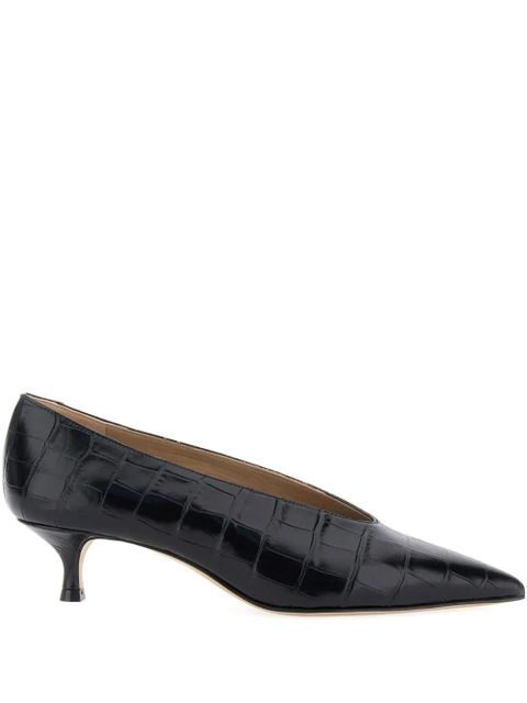 Le Monde Beryl 40mm Babouche crocodile-effect pumps - Black