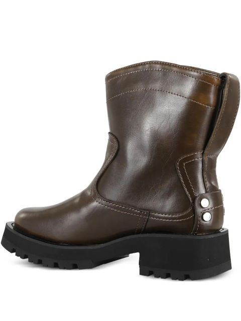 GANNI stitched leather boots - Brown - zdjęcie produktu nr 1