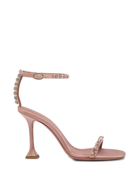 Amina Muaddi Gigi crystal-embellished ankle strap sandals - Pink - zdjęcie produktu nr 1