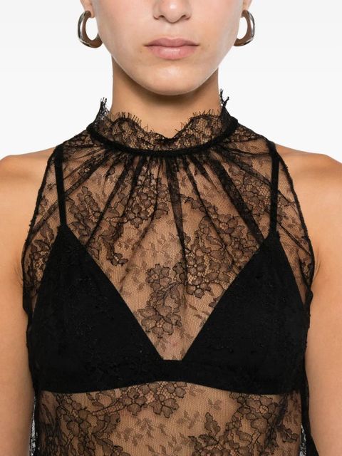 Alexander McQueen lace halter-neck top - Black