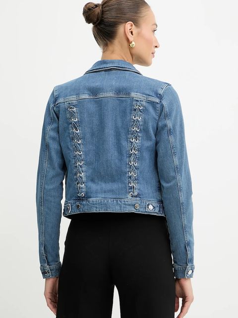 Guess kurtka jeansowa kolor niebieski przejściowa W5GN88 D4H7C