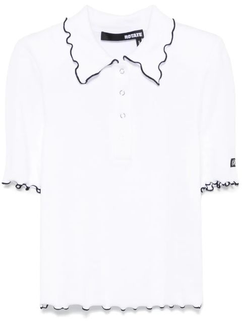ROTATE BIRGER CHRISTENSEN ribbed polo top - White