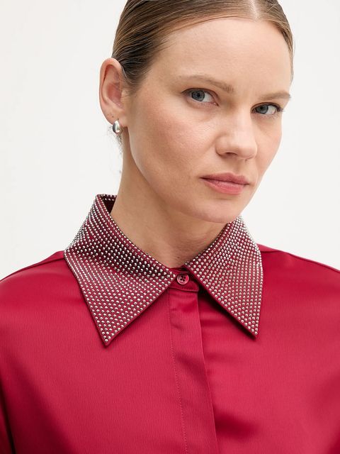 Joseph Ribkoff koszula damska kolor bordowy regular z kołnierzykiem klasycznym 254926