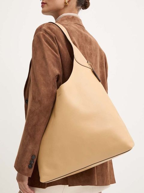 Coach torebka skórzana kolor beżowy CU044