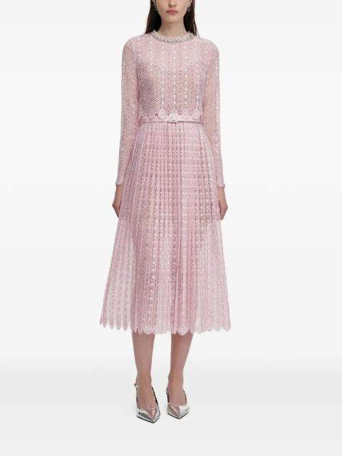 Self-Portrait Różowa koronowa sukienka midi - Pink - zdjęcie produktu nr 2