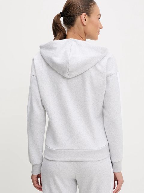 adidas bluza Essentials damska kolor szary z kapturem melanżowa IN6179